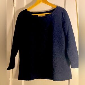 Loft Women’s Textured Navy Top - Size M